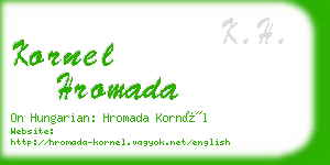 kornel hromada business card